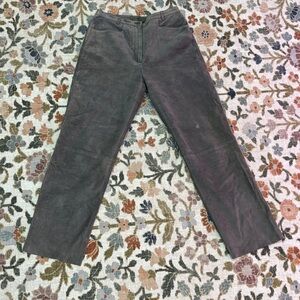 J. Jill Women's Gray Straight Leg Real Leather Pants